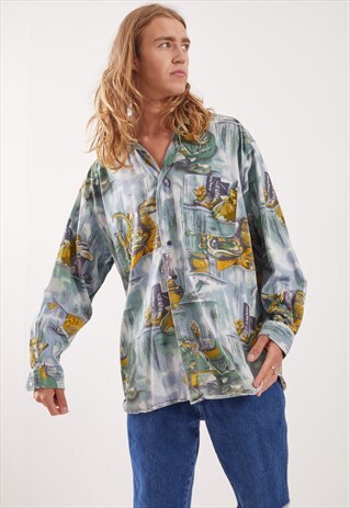 VINTAGE PATTERNED FESTIVAL LONG SLEEVE SHIRT