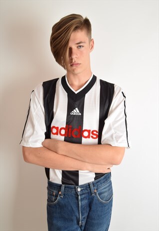 VINTAGE ADIDAS FOOTBALL SHIRT MADE IN UK (2721)