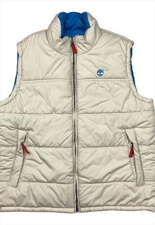 TIMBERLAND VINTAGE MEN'S CREAM & BLUE REVERSIBLE GILET