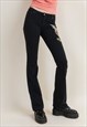 VINTAGE Y2K JUST CAVALLI BIRD EMBROIDERY FLARE BLACK JEANS