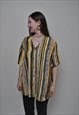 MULTICOLOR STRIPED SHIRT, FESTIVAL STYLE RELAXED RETRO