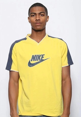 VINTAGE NIKE BIG LOGO T-SHIRT YELLOW