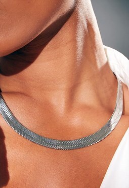 Women's 22" 6mm Herringbone Necklace Chain - Silver