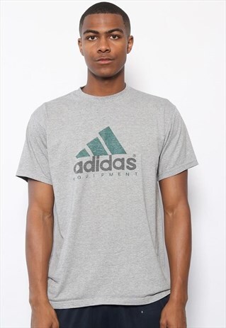 VINTAGE ADIDAS EQUIPMENT BIG LOGO T-SHIRT GREY