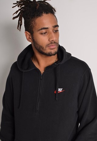 VINTAGE NIKE 1/4 ZIP SWEATSHIRT HOODIE BLACK