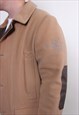 90S MEN WOOL OVERCOAT, VINTAGE BEIGE COLOR LONG COAT 