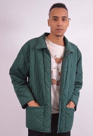 VINTAGE FILA QUILTED JACKET GREEN