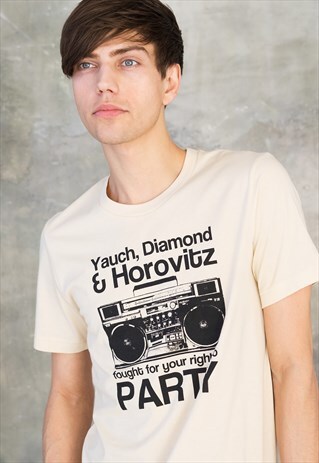 RIGHT TO PARTY T SHIRT GHETTOBLASTER HIP HOP NY FESTIVAL TEE