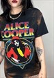 Reworked acid Wash Alice Cooper Band Shirt size medium