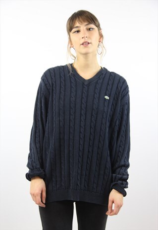VINTAGE LACOSTE NAVY JUMPER