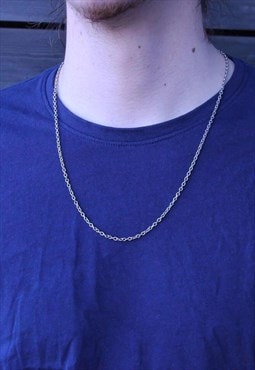 CRW Silver Rolo Chain Necklace 