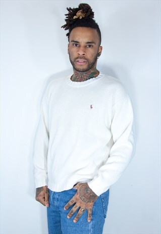 RALPH LAUREN THICK JUMPER WHITE