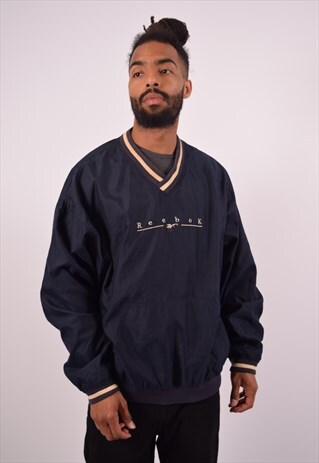 VINTAGE REEBOK PULLOVER JACKET BLUE