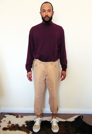RRL CLASSIC WORKWEAR USA AMERICAN MADE KHAKI BROWN JEANS 34