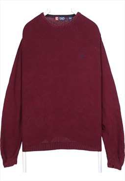 Chaps 90's Knitted Crewneck Heavyweight Jumper / Sweater Lar