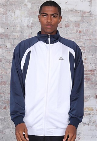 VINTAGE KAPPA LOGO TRACK JACKET BLUE WHITE