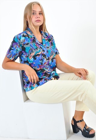 VINTAGE BLOUSE IN ABSTRACT PRINT