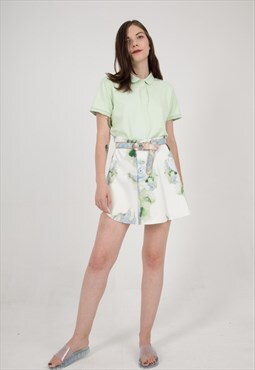 High Waisted Floral Neoprene Mini Skirt