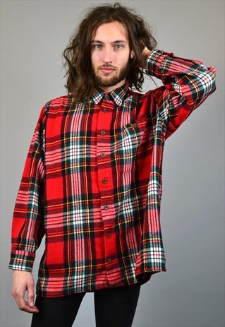 VINTAGE 90'S CHECKED FLANNEL SHIRT
