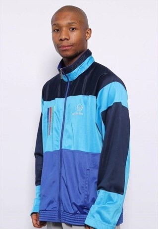 VINTAGE SERGIO TACCHINI LOGO TRACK JACKET BLUE