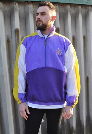 90'S ALEX ATHLETICS REWORK 1/4 ZIP SHELL FLEECE SWEATSHIRT