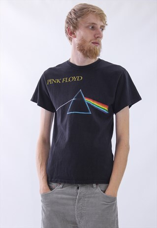 VINTAGE MENS PINK FLOYD PRISM BIG LOGO BANDS MERCH T-SHIRT