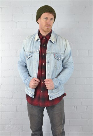 VINTAGE LEVI'S LIGHT BLUE DISTRESSED DENIM JACKET