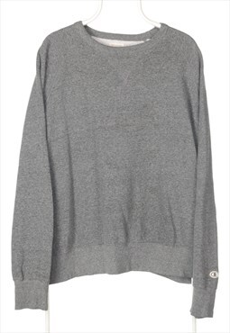 Vintage 90's Champion Sweatshirt Patched Sleeve Grey XXLarge