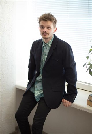 VINTAGE 90'S BLACK WOOL BLAZER
