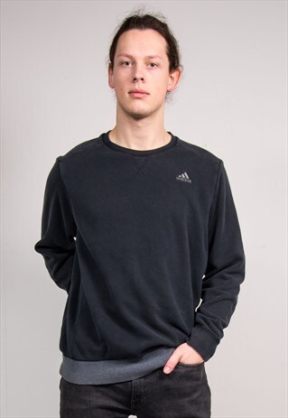90'S VINTAGE ADIDAS BLACK SWEATSHIRT JUMPER
