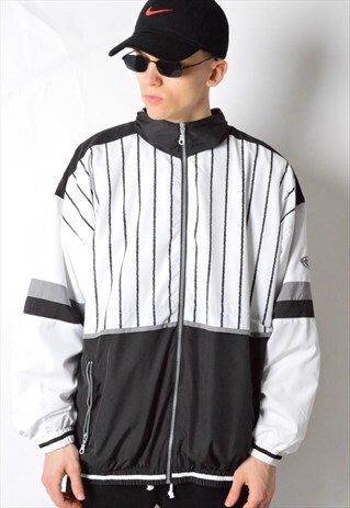 KILLTEC VINTAGE 90S BLACK AND WHITE SPORTS TRACK JACKE
