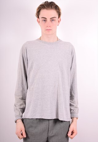CHAMPION MENS VINTAGE TOP LONG SLEEVE LARGE GREY 90S