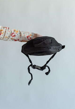 VINTAGE 80S' SPORTY BLACK UNISEX BUM BAG