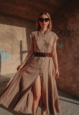 LINEN MAXI DRESS
