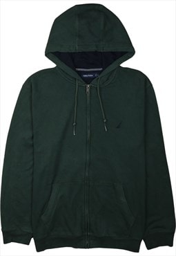 Vintage 90's Nautica Hoodie Full Zip Up Green XLarge