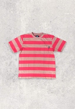 Stussy Striped T-Shirt Brown/Red. 