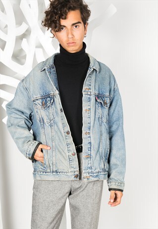 VINTAGE 80'S LEVI'S BLANKET DENIM JACKET / S0133