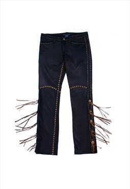Ralph Lauren Leather trousers with western tassels