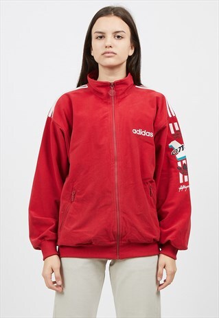 red adidas zip up jacket