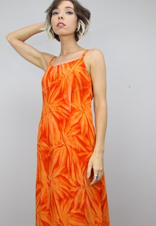 VINTAGE 90S PATTERNED SUMMER SLIP DRESS