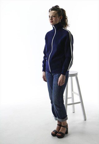 BLUE SPORT COAT / RETRO LIGHT JACKET / ZIP-UP JACKET