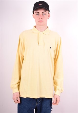 POLO RALPH LAUREN MENS VINTAGE POLO SHIRT LONG SLEEVE LARGE
