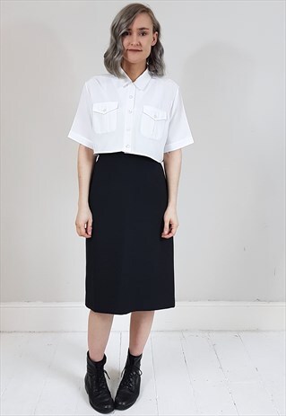 VINTAGE 80'S BLACK PENCIL SKIRT
