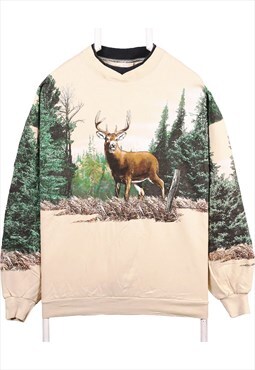 Vintage 90's Art Unlimited Sweatshirt Deer All Over Print