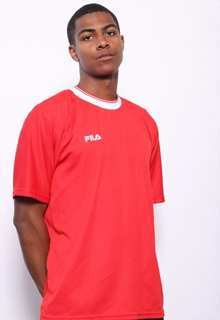 VINTAGE FILA LOGO T-SHIRT RED