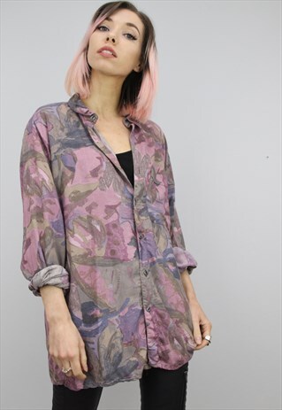 VINTAGE 80S/90S OVERSIZED PATTERNED SHIRT