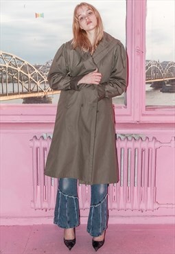 90's Vintage trench coat in light khaki