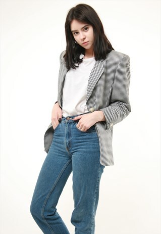 VINTAGE VTG RARE CHECKED LONG BLAZET JACKET 264