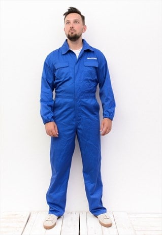 WORK OVERALLS Men's XL Chore Worker Coverall Boilersuit Blue