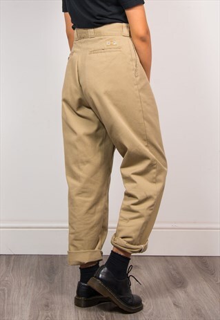 VINTAGE 90'S BEIGE DICKIES REWORKED TAPERED TROUSERS